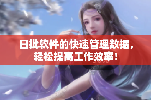 日批软件的快速管理数据，轻松提高工作效率！